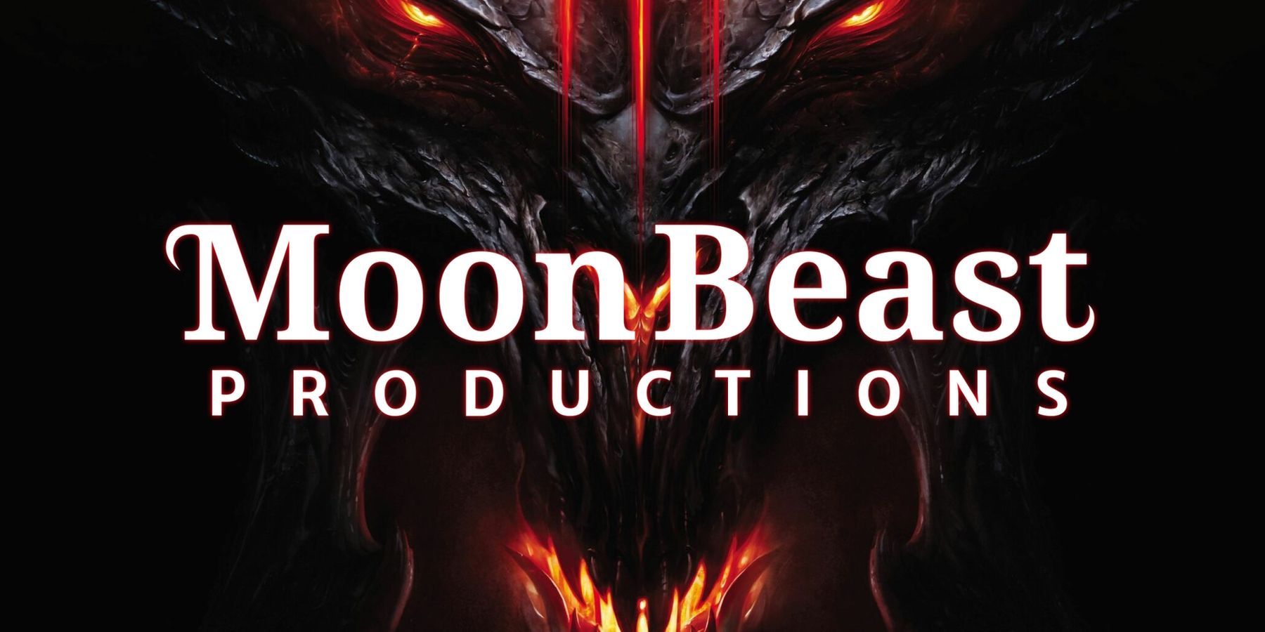 The logo for developer Moon Beast Productions composited on a Diablo background