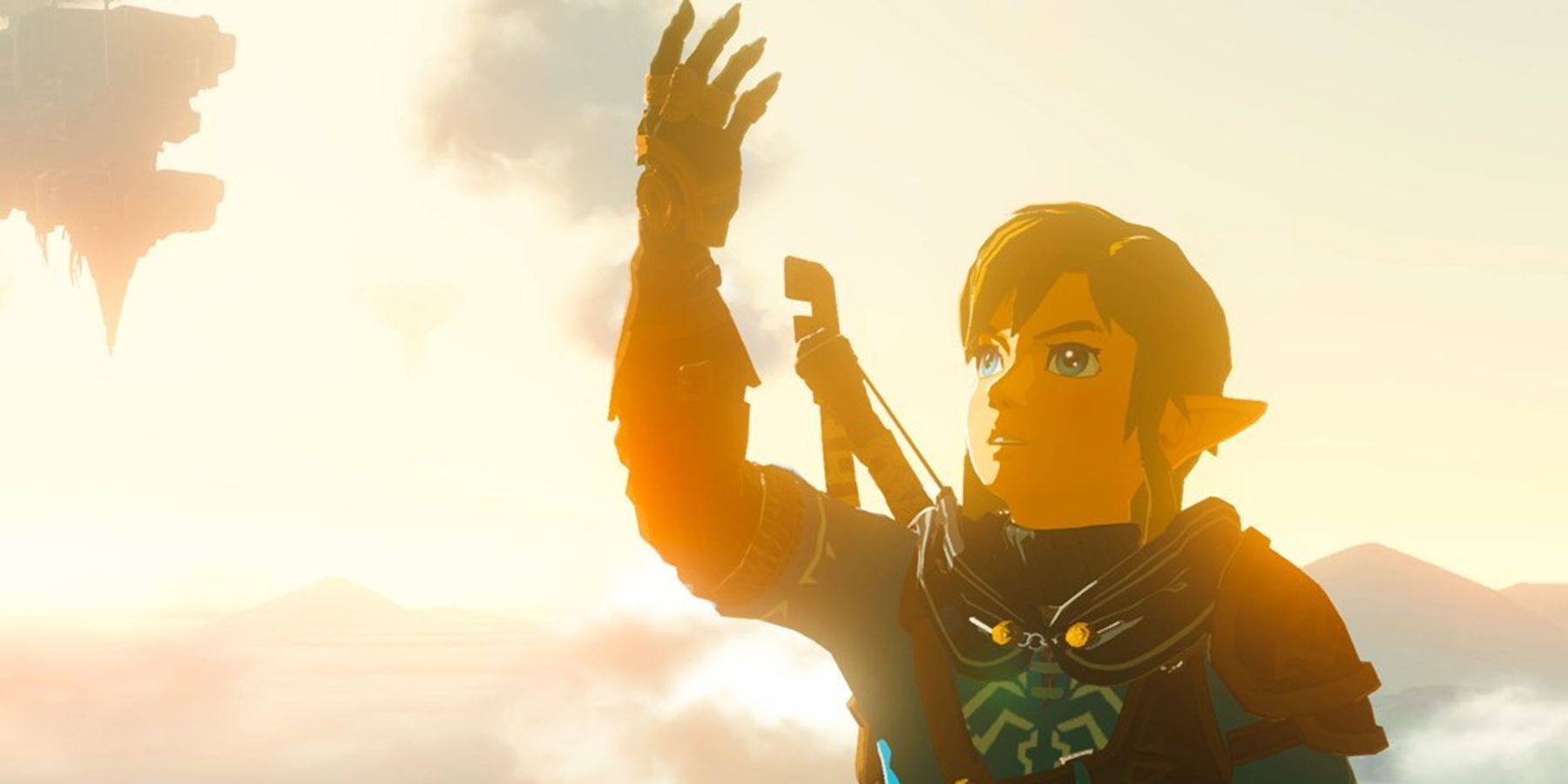 link looking at his hand