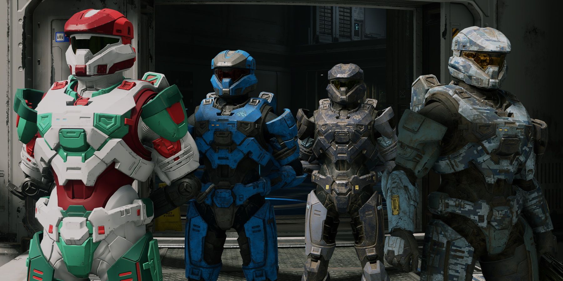 Halo Infinite cuatro espartanos multijugador antes del partido