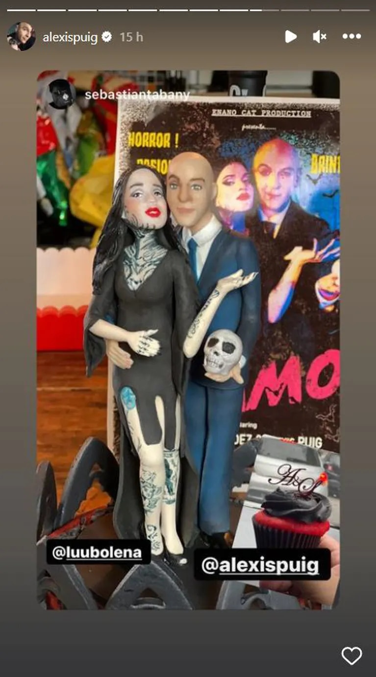 Las figuras de Alexis Puig y Luciana Méndez en la torta de su casamiento. (Foto: Instagram/alexispuig)
